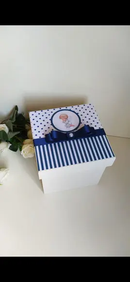 Caixa Convite Padrinhos de Batismo/ Nossa Senhora Kit 2 Unid