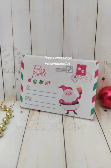 Caixa Kit Kat Cartinha Papai Noel Natal Brinde Fim de Ano