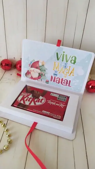 Caixa Kit Kat Personalizada Papai Noel Lembrancinha