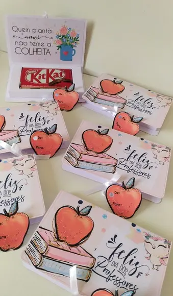 Caixa Kit Kat Rosa Personalizado Dia dos Professores