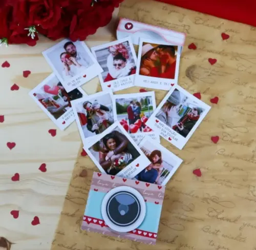 Caixa Polaroide com Fotos Dia dos Namorados