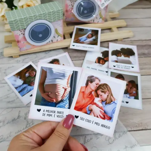 Caixa Polaroide com Fotos Presente Dia das Mães