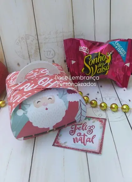 Caixinha Bombom Papai Noel Lembrancinha Brinde Fim de Ano