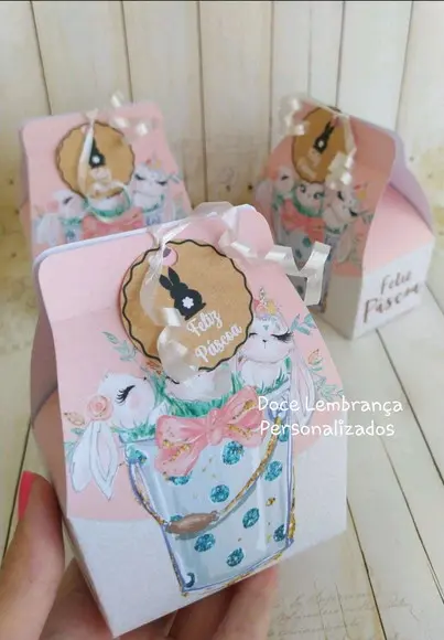 Caixinha Personalizada Lembrancinhas Páscoa Coelhinho