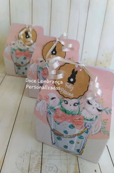 Caixinha Personalizada Lembrancinhas Páscoa Coelhinho