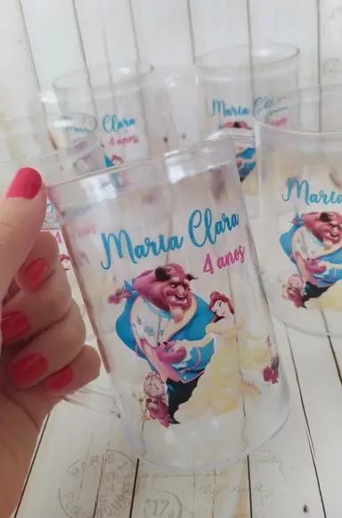 Caneca Acrilica a Bela e a Fera