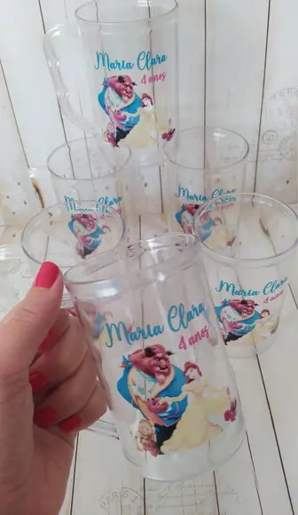 Caneca Acrilica a Bela e a Fera