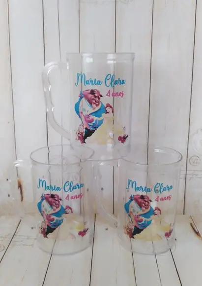 Caneca Acrilica a Bela e a Fera