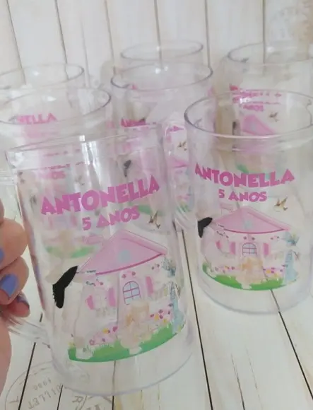 Caneca Acrílica Casa De Bonecas/chá De Bonecas