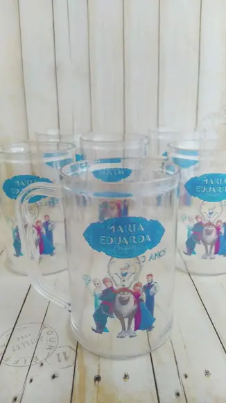 Caneca Acrilica Frozen Elza Lembrancinha