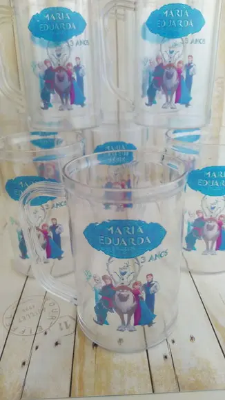 Caneca Acrilica Frozen Elza Lembrancinha