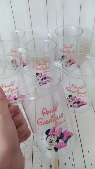 Caneca Acrílica Minnie Rosa Lembrancinha