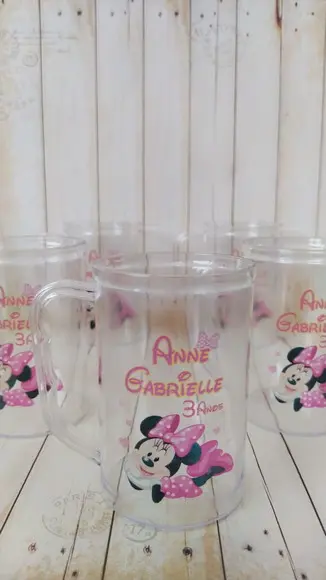 Caneca Acrílica Minnie Rosa Lembrancinha