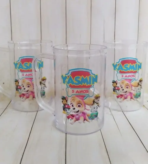 Caneca Acrilica Skye Turma Patrulha Canina Azul