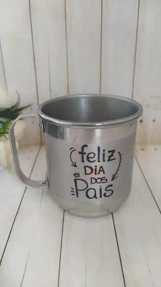 Caneca Alumínio Personalizada Dia Dos Pais Frases