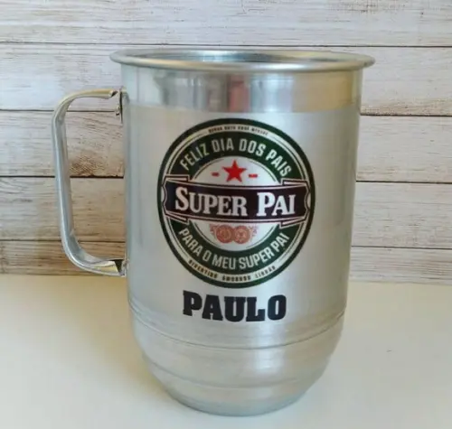 Caneca alumínio personalizada Dia dos Pais