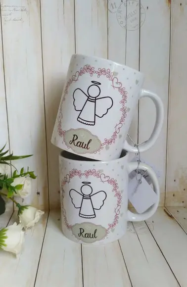 Caneca Convite Padrinhos de Batismo (neutra) 2 Unidades
