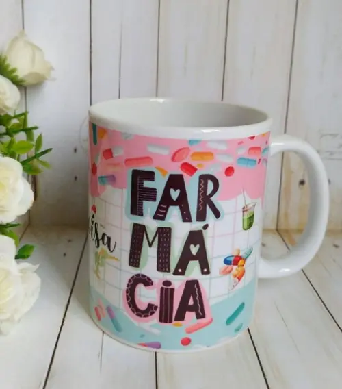 Caneca de porcelana Farmácia (Profissões)