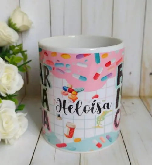 Caneca de porcelana Farmácia (Profissões)