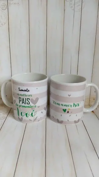 Caneca De Porcelana Vovó E Vovô