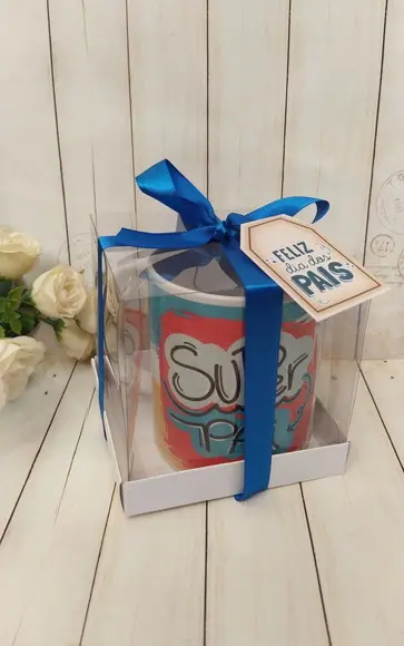 Caneca Dia dos Pais com Caixa Acetato Personalizada