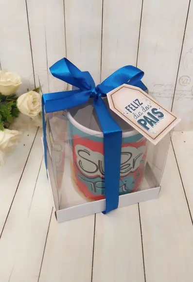 Caneca Dia dos Pais com Caixa Acetato Personalizada