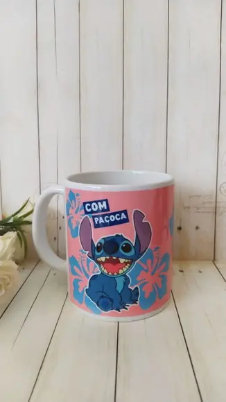 Caneca Personalizada Stitch com Paçoca sem Paçoca