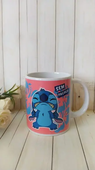 Caneca Personalizada Stitch com Paçoca sem Paçoca