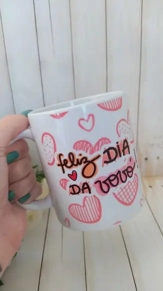 Caneca Porcelana Dia dos Avós Caneca da Vovó