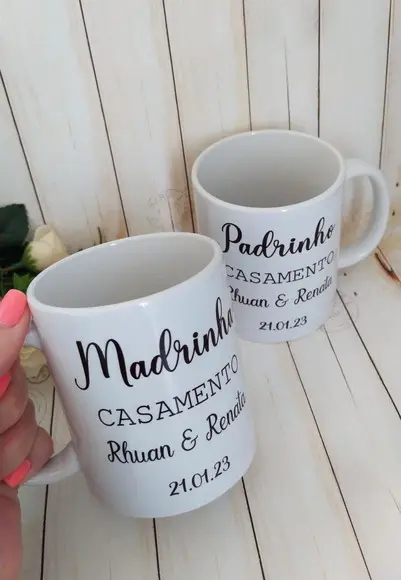 Canecas Convite Padrinhos de Casamento Personalizada