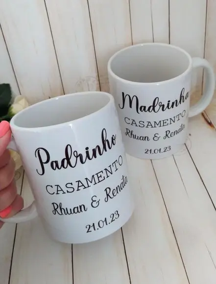 Canecas Convite Padrinhos de Casamento Personalizada