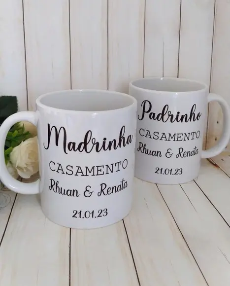 Canecas Convite Padrinhos de Casamento Personalizada