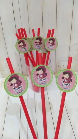 Canudo Personalizado Chapeuzinho Vermelho