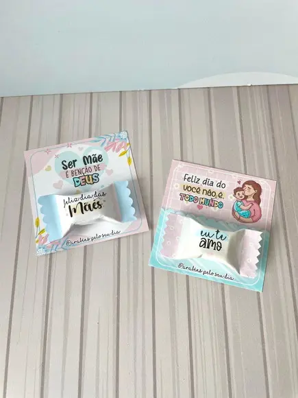 Card com Balinha Dia das Mães Lembrancinha