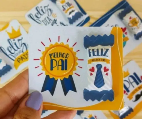 Card com Balinha Dia dos Pais Personalizado 50 Unidades