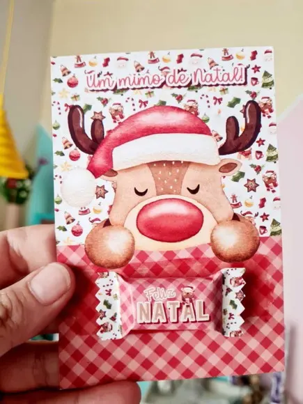 Card com Balinha Natal Personalizado Brinde Fim de Ano