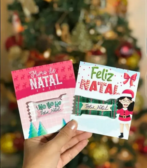 Card com Balinha Natal Personalizado Brinde Fim de Ano