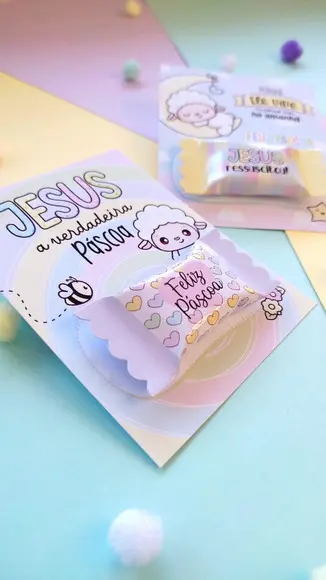 Card com Balinha Personalizada Páscoa Religiosa