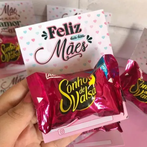 Card com Bombom Dia das Mães Lembrancinha