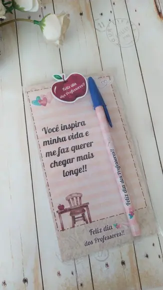 Card com Caneta Dia dos Professores Embalado
