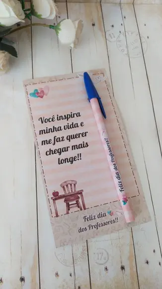 Card com Caneta Dia dos Professores Embalado