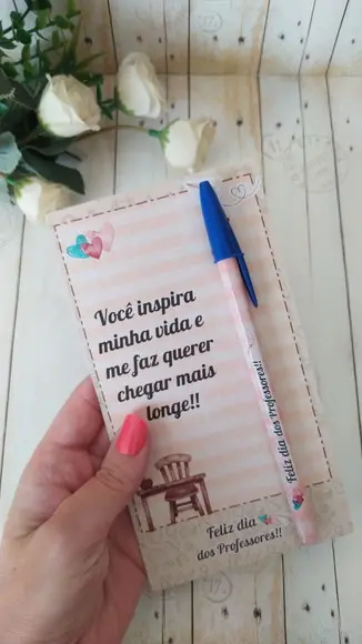 Card com Caneta Dia dos Professores Embalado