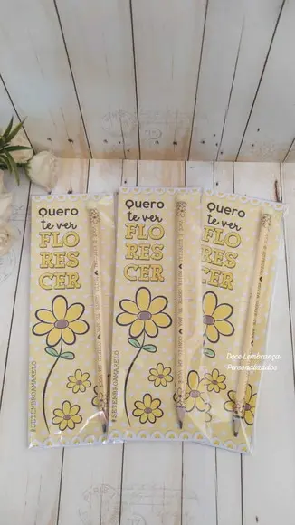 Card com Lápis Lembrancinhas Setembro Amarelo