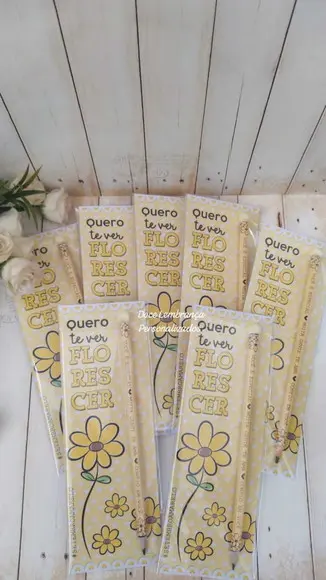 Card com Lápis Lembrancinhas Setembro Amarelo