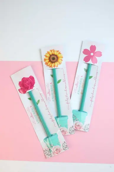 Card com Lápis Personalizado Dia da Mulher Lembrancinha