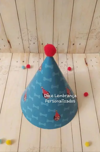 Chapeuzinho Aniversário Patrulha Canina com Foto Rostinho