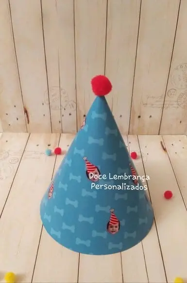 Chapeuzinho Aniversário Patrulha Canina com Foto Rostinho