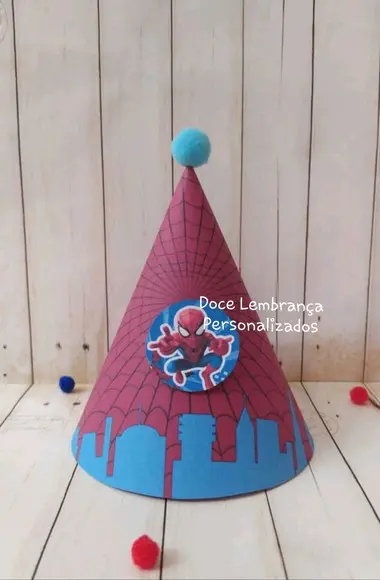 Chapeuzinho Aniversário Personalizado Homem Aranha