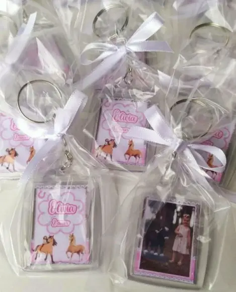 Chaveiro Personalizado Fazendinha Rosa Menina com Foto