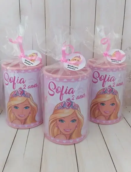 Cofrinho Barbie Personalizado Embalados